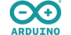 Arduino-Logo mit einem Unendlichkeitssymbol in Türkis, in dem ein Minus- und ein Pluszeichen stehen, darunter der Schriftzug 'ARDUINO'.